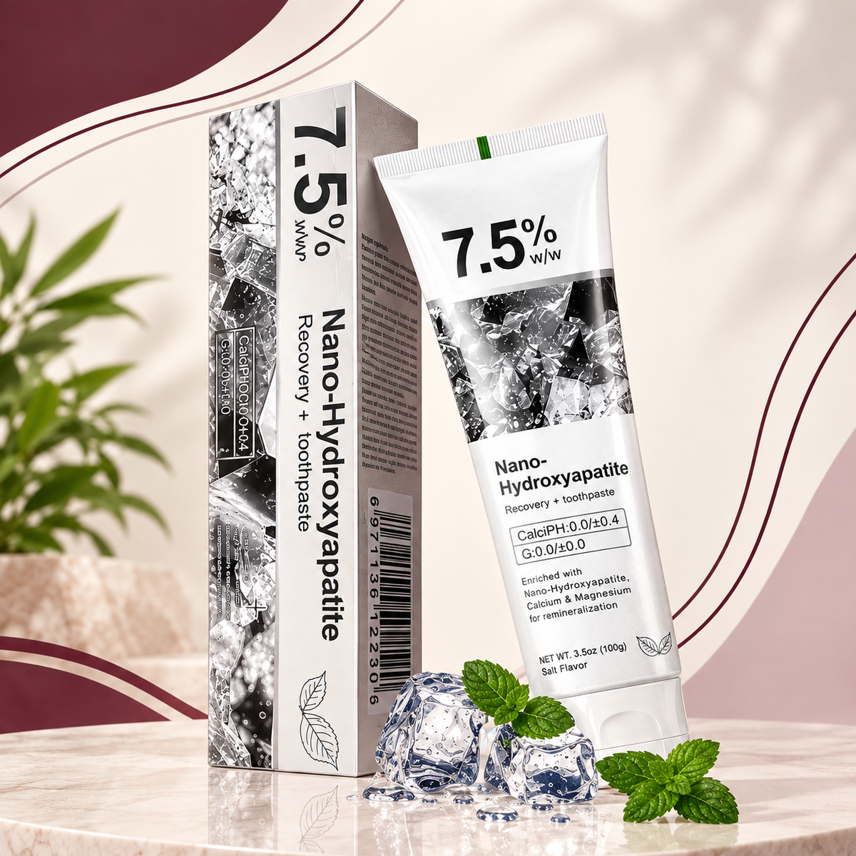 7.5% Nano Hydroxyapatite Toothpaste – Fluoride-Free Whitening & Sensitive Teeth Care
