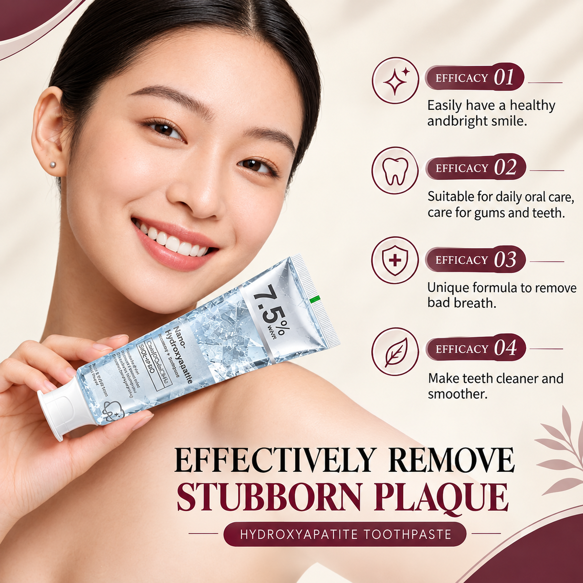 7.5% Nano Hydroxyapatite Toothpaste – Fluoride-Free Whitening & Sensitive Teeth Care