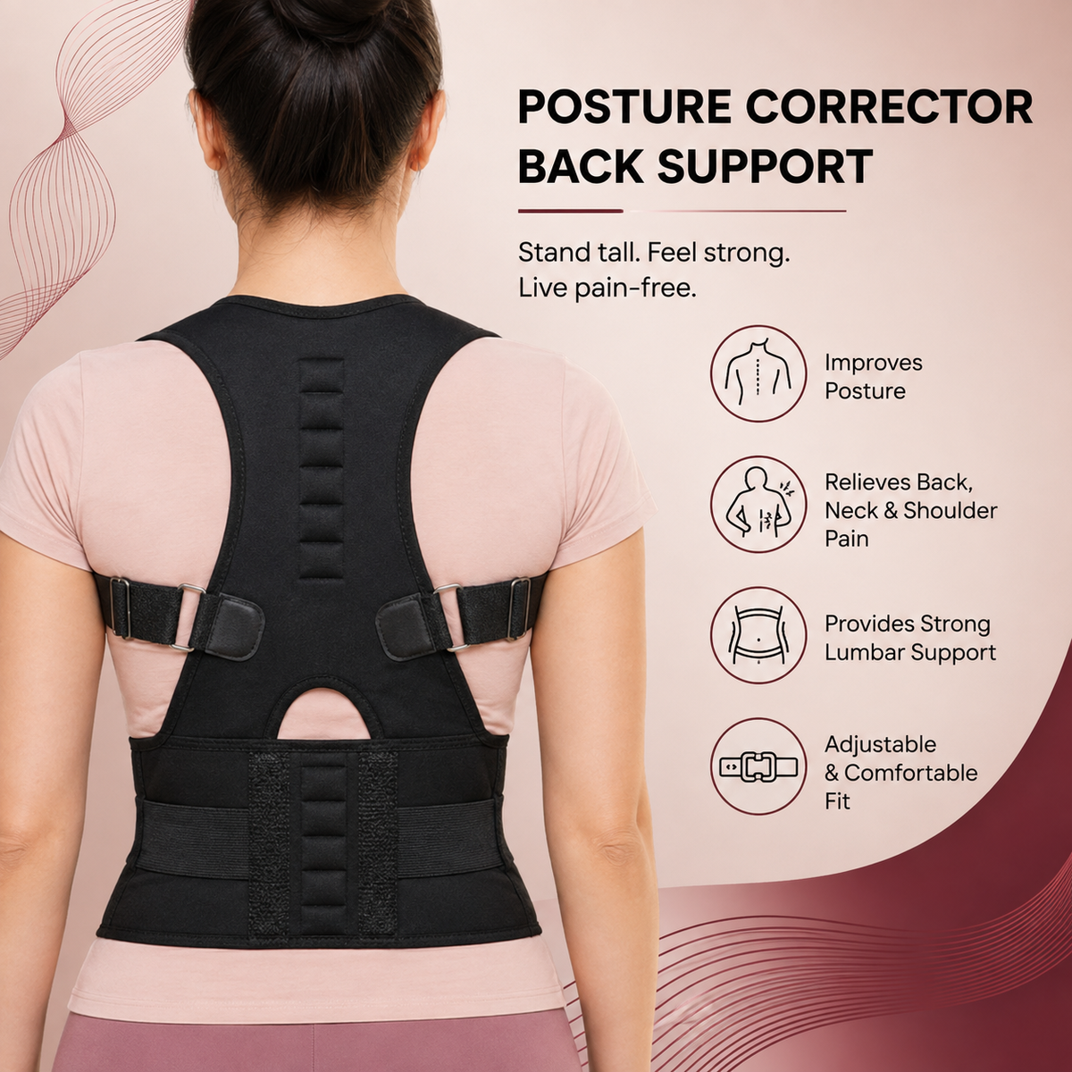 Posture Corrector Back Support Belt – Pain Relief