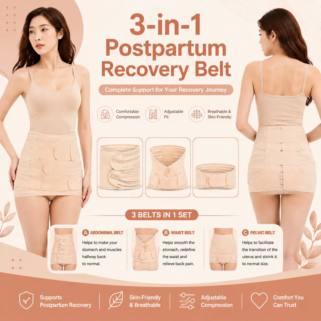 3-in-1 Postpartum Recovery Belt | Belly, Waist & Pelvic Support Wrap