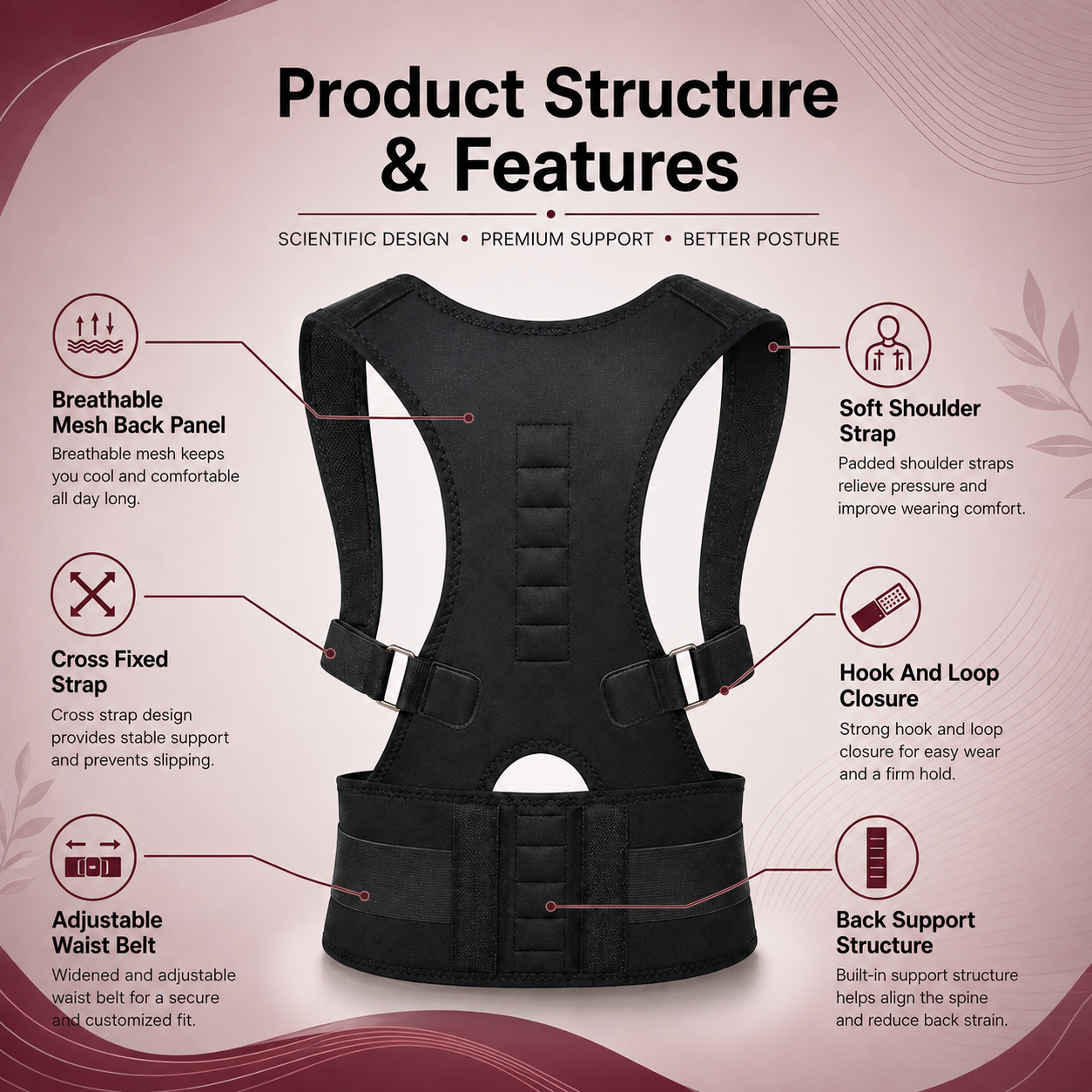 Posture Corrector Back Support Belt – Pain Relief