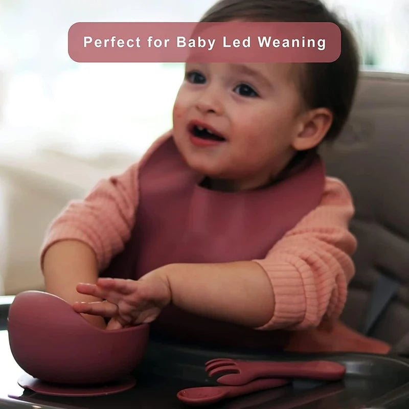 7PCS BPA-Free Complete  Silicone Baby Feeding Set