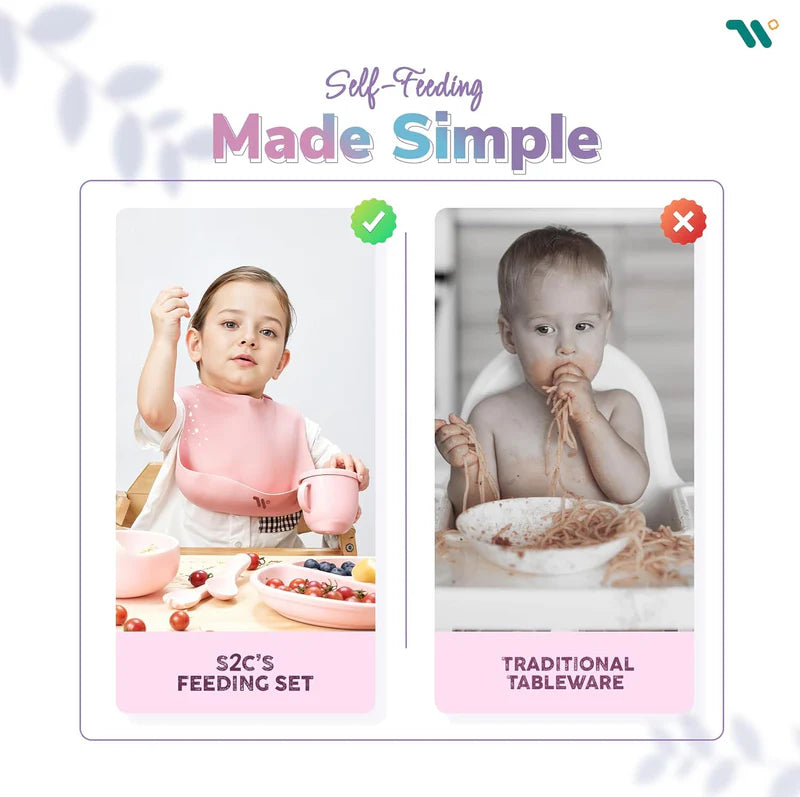 7PCS BPA-Free Complete  Silicone Baby Feeding Set